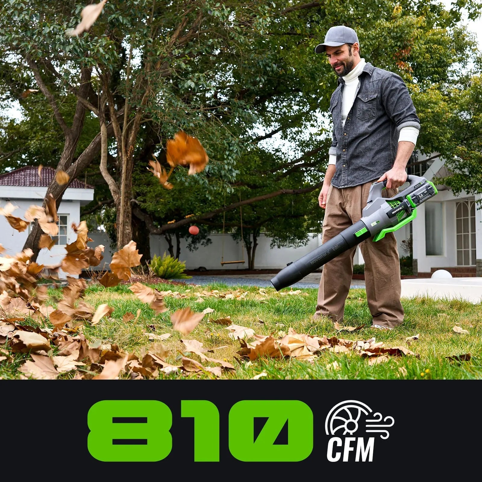 810 CFM 60V Electric Leaf Blower NovorikX