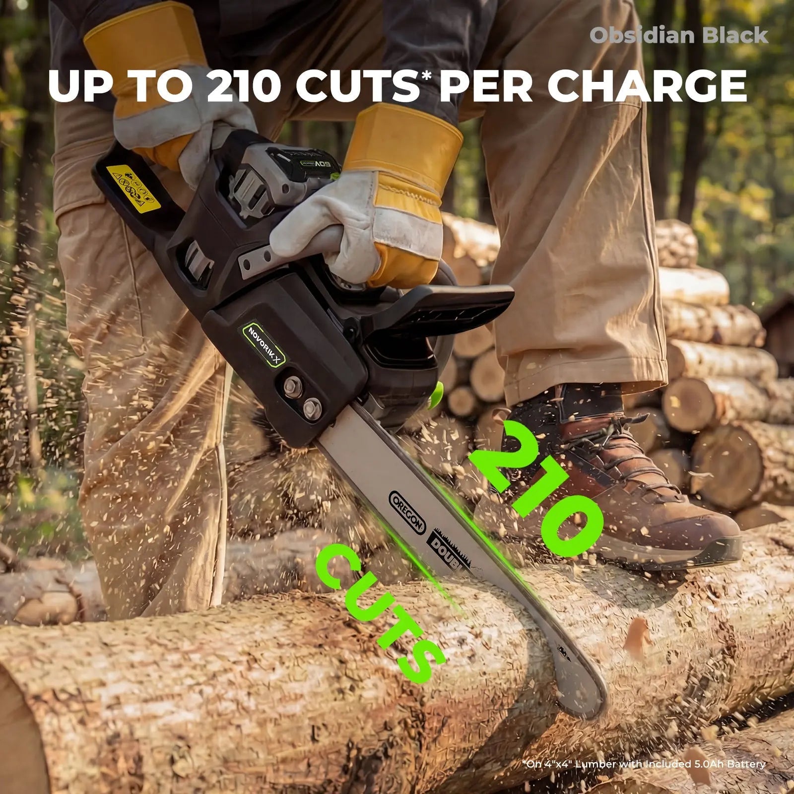NovorikX Obsidian Black 60V Brushless 18-Inch & 16-Inch Chainsaw Kit NovorikX