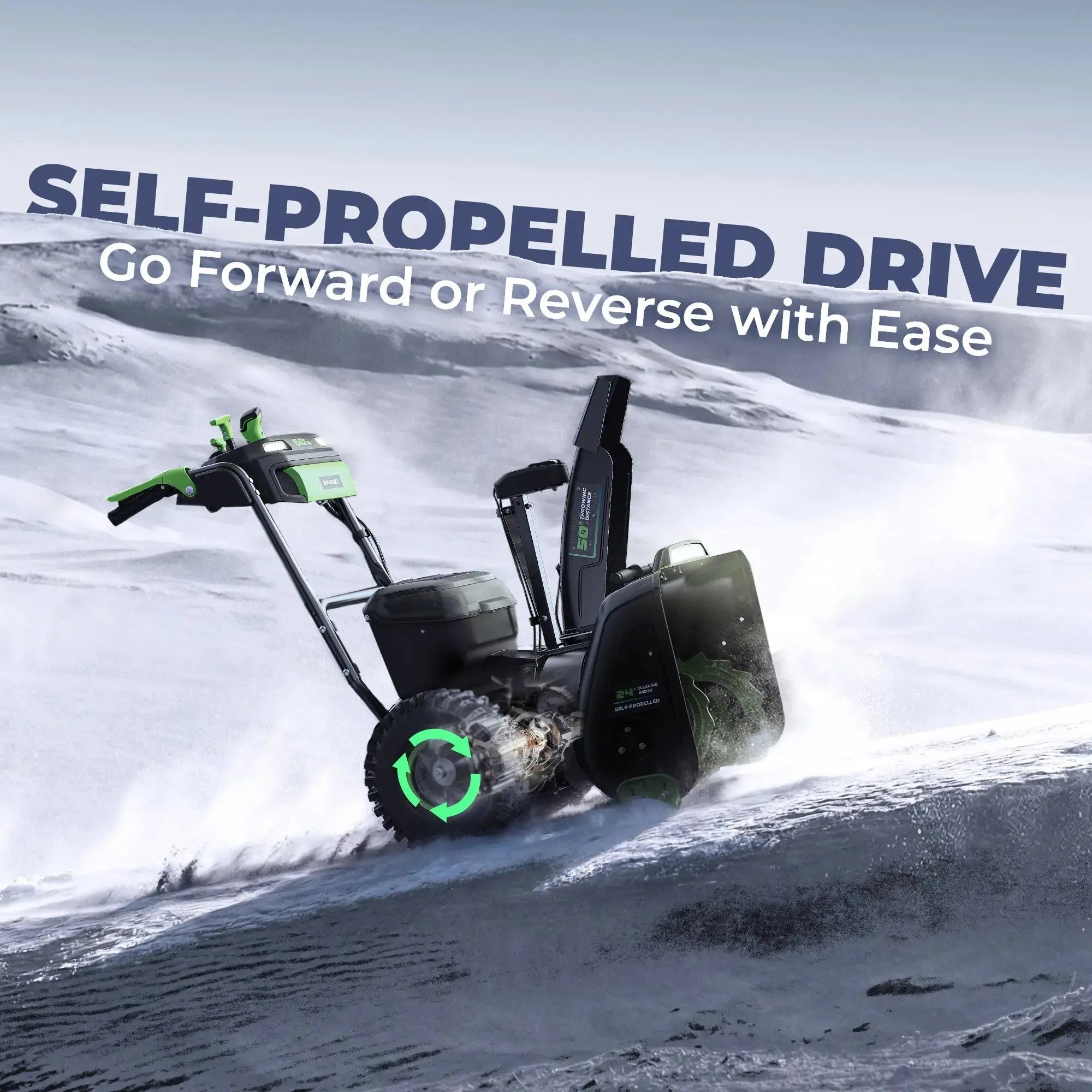 60V 24-Inch Self-Propelled 2-Stage Snow Blower NovorikX