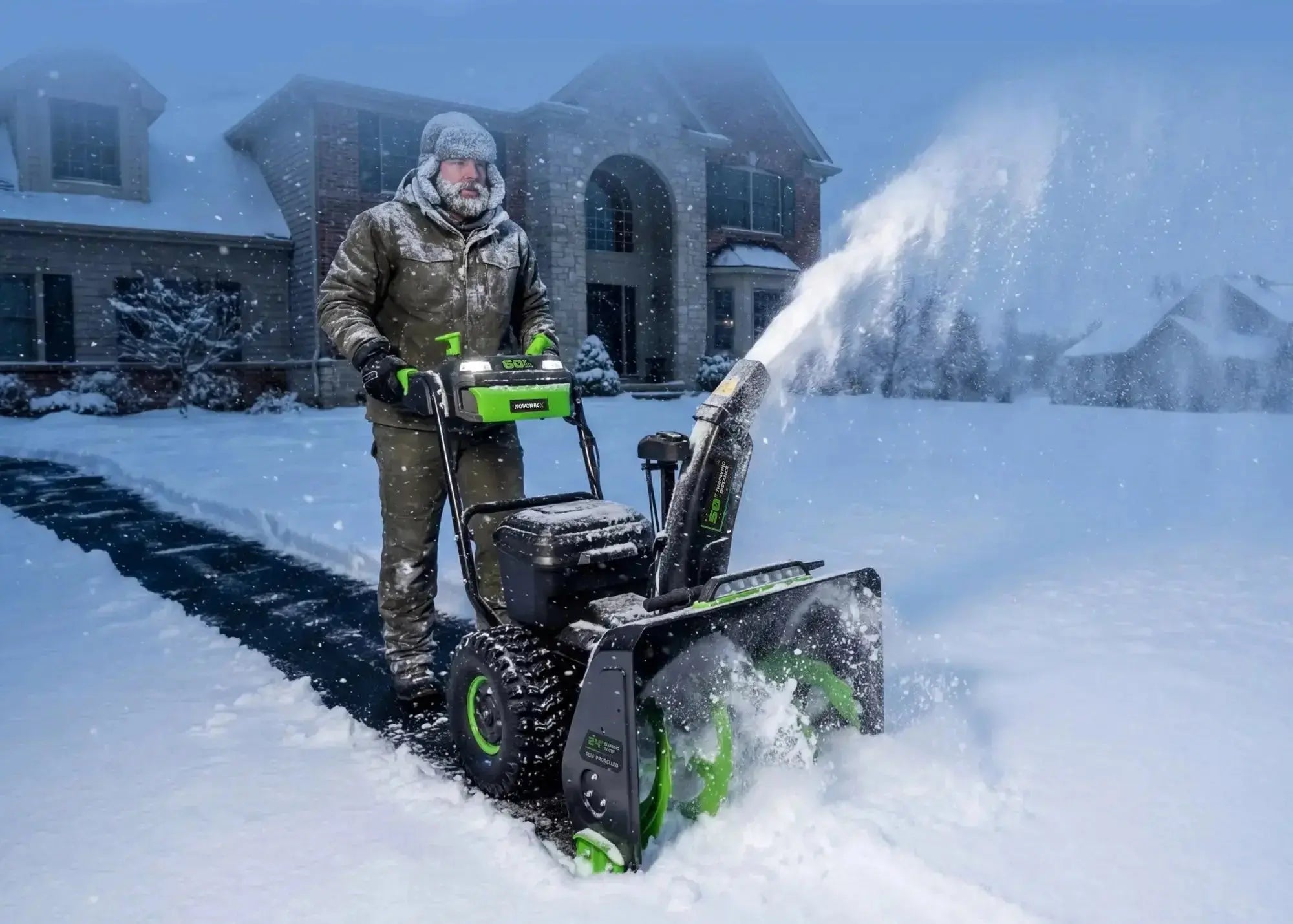 60V 24-Inch Self-Propelled 2-Stage Snow Blower NovorikX