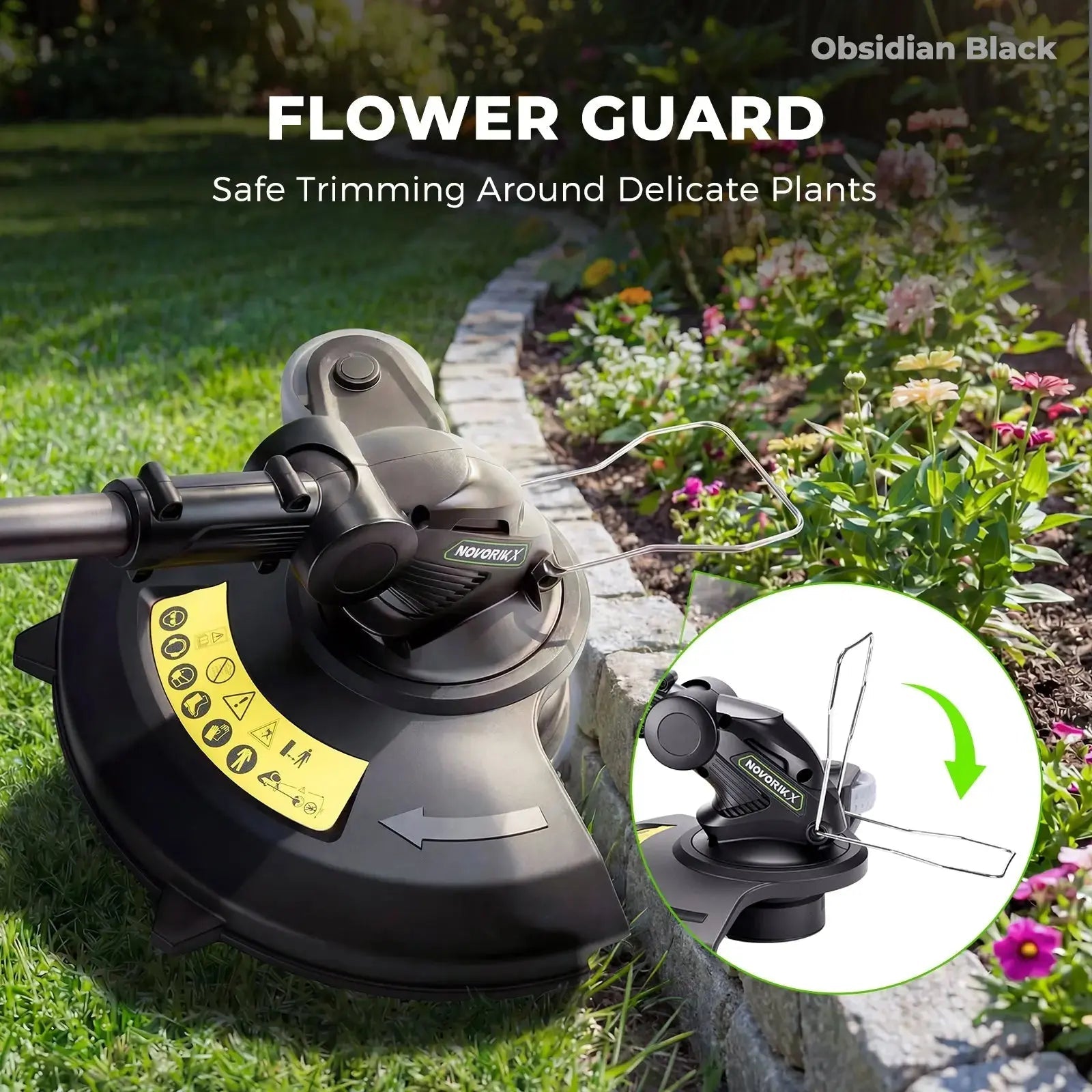 NovorikX Obsidian Black 20V Cordless 12-Inch Telescopic String Trimmer Kit  NovorikX