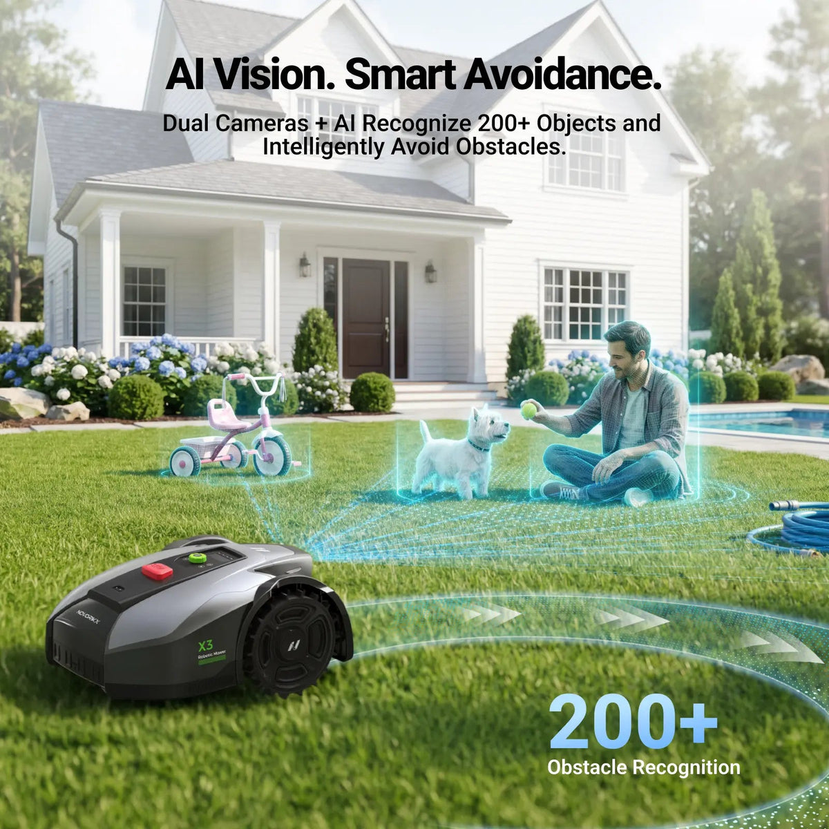 NovorikX X3 Robotic Lawn Mower - 0.2 Acre  NovorikX