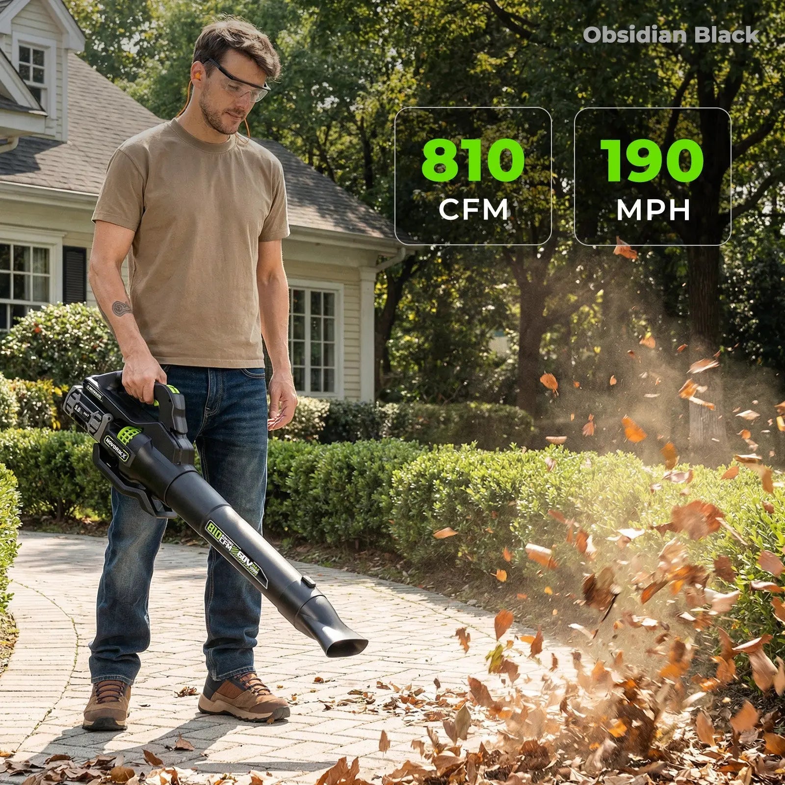 NovorikX Obsidian Black 60V Brushless 810CFM 190MPH Leaf Blower Kit  NovorikX