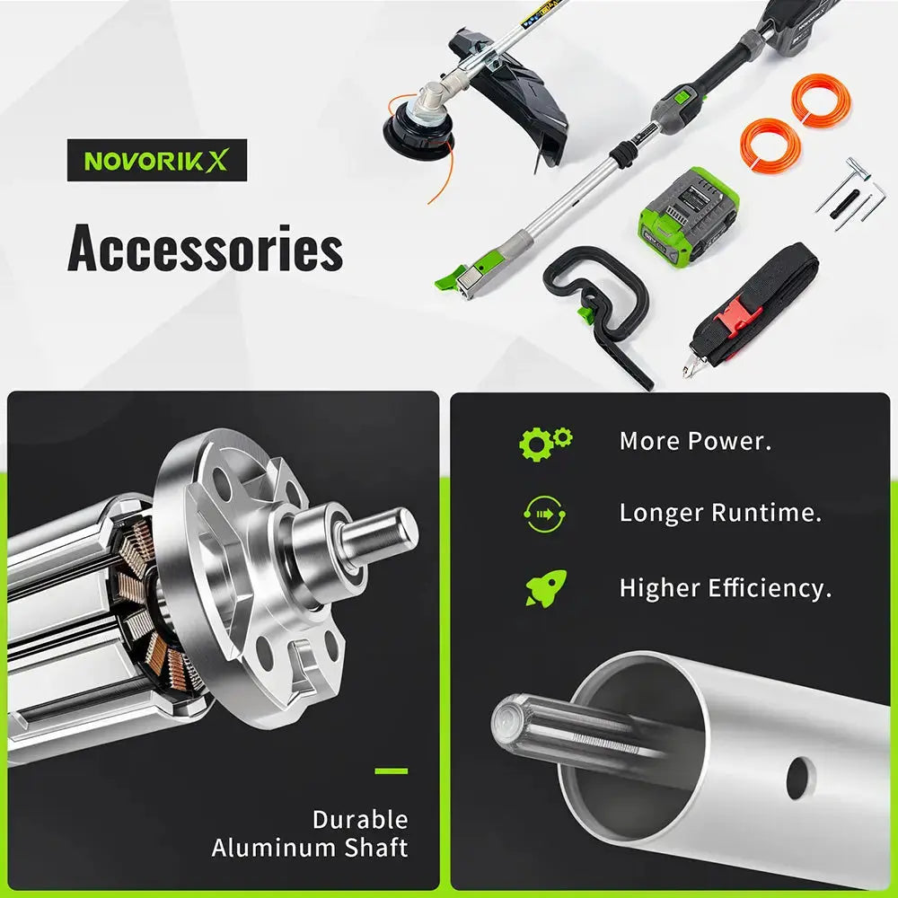 17-Inch 60V Cordless Electric String Trimmer - NovorikX
